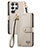 Custodia Portafoglio In Pelle Cover con Supporto S15D per Samsung Galaxy S22 Ultra 5G Grigio