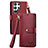 Custodia Portafoglio In Pelle Cover con Supporto S15D per Samsung Galaxy S22 Ultra 5G Rosso