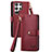 Custodia Portafoglio In Pelle Cover con Supporto S15D per Samsung Galaxy S23 Ultra 5G Rosso