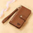 Custodia Portafoglio In Pelle Cover con Supporto S16D per Samsung Galaxy S22 Ultra 5G Marrone