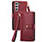 Custodia Portafoglio In Pelle Cover con Supporto S16D per Samsung Galaxy S23 5G Rosso