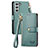 Custodia Portafoglio In Pelle Cover con Supporto S16D per Samsung Galaxy S23 5G Verde