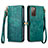 Custodia Portafoglio In Pelle Cover con Supporto S18D per Samsung Galaxy S20 FE (2022) 5G Verde