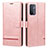 Custodia Portafoglio In Pelle Cover con Supporto SY1 per OnePlus Nord N200 5G Rosa