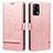 Custodia Portafoglio In Pelle Cover con Supporto SY1 per Oppo A74 4G Rosa