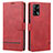 Custodia Portafoglio In Pelle Cover con Supporto SY1 per Oppo A74 4G Rosso