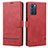 Custodia Portafoglio In Pelle Cover con Supporto SY1 per Oppo Reno6 5G Rosso