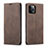 Custodia Portafoglio In Pelle Cover con Supporto T01 per Apple iPhone 12 Pro Marrone