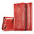 Custodia Portafoglio In Pelle Cover con Supporto T01 per Apple iPhone 6S Rosso