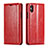 Custodia Portafoglio In Pelle Cover con Supporto T01 per Apple iPhone X Rosso