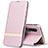 Custodia Portafoglio In Pelle Cover con Supporto T01 per Huawei Nova 6 5G Oro Rosa