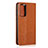 Custodia Portafoglio In Pelle Cover con Supporto T01 per Huawei P40 Arancione