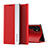 Custodia Portafoglio In Pelle Cover con Supporto T01 per Samsung Galaxy S21 Ultra 5G Rosso