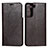 Custodia Portafoglio In Pelle Cover con Supporto T01D per Samsung Galaxy S21 Plus 5G Marrone