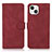 Custodia Portafoglio In Pelle Cover con Supporto T02 per Apple iPhone 13 Mini Rosso