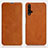 Custodia Portafoglio In Pelle Cover con Supporto T02 per Huawei Honor 20 Arancione