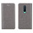 Custodia Portafoglio In Pelle Cover con Supporto T02 per OnePlus 8 Grigio