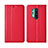 Custodia Portafoglio In Pelle Cover con Supporto T02 per OnePlus 8 Pro Rosso