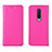 Custodia Portafoglio In Pelle Cover con Supporto T02 per OnePlus 8 Rosa Caldo