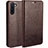 Custodia Portafoglio In Pelle Cover con Supporto T02 per Samsung Galaxy Note 10 Marrone