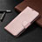 Custodia Portafoglio In Pelle Cover con Supporto T02 per Xiaomi Redmi 10X 4G Oro Rosa