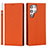 Custodia Portafoglio In Pelle Cover con Supporto T02D per Samsung Galaxy S21 Ultra 5G Arancione