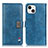 Custodia Portafoglio In Pelle Cover con Supporto T03 per Apple iPhone 13 Mini Blu