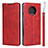 Custodia Portafoglio In Pelle Cover con Supporto T03 per OnePlus 7T Rosso