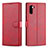 Custodia Portafoglio In Pelle Cover con Supporto T03 per Samsung Galaxy Note 10 Rosso