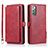 Custodia Portafoglio In Pelle Cover con Supporto T03 per Samsung Galaxy Note 20 5G Rosso