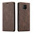 Custodia Portafoglio In Pelle Cover con Supporto T03 per Xiaomi Redmi Note 9 Pro Marrone