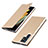 Custodia Portafoglio In Pelle Cover con Supporto T03D per Samsung Galaxy S21 Ultra 5G Oro