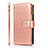 Custodia Portafoglio In Pelle Cover con Supporto T04 per Apple iPhone 12 Oro Rosa