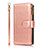 Custodia Portafoglio In Pelle Cover con Supporto T04 per Apple iPhone 12 Pro Max Oro Rosa