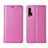 Custodia Portafoglio In Pelle Cover con Supporto T04 per Huawei Nova 6 Rosa