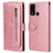 Custodia Portafoglio In Pelle Cover con Supporto T04 per Huawei P Smart (2020) Oro Rosa