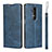 Custodia Portafoglio In Pelle Cover con Supporto T04 per OnePlus 7T Pro Blu