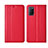 Custodia Portafoglio In Pelle Cover con Supporto T04 per Oppo A92 Rosso