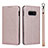 Custodia Portafoglio In Pelle Cover con Supporto T04 per Samsung Galaxy S10e Oro Rosa