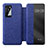 Custodia Portafoglio In Pelle Cover con Supporto T05 per Huawei P40 Pro Blu