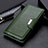 Custodia Portafoglio In Pelle Cover con Supporto T05 per OnePlus 8 Pro Verde