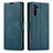 Custodia Portafoglio In Pelle Cover con Supporto T05 per Samsung Galaxy Note 10 Blu