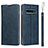 Custodia Portafoglio In Pelle Cover con Supporto T05 per Samsung Galaxy S10 Blu