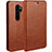 Custodia Portafoglio In Pelle Cover con Supporto T05 per Xiaomi Redmi Note 8 Pro Arancione