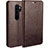 Custodia Portafoglio In Pelle Cover con Supporto T05 per Xiaomi Redmi Note 8 Pro Marrone