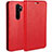 Custodia Portafoglio In Pelle Cover con Supporto T05 per Xiaomi Redmi Note 8 Pro Rosso