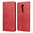 Custodia Portafoglio In Pelle Cover con Supporto T06 per OnePlus 7T Pro Rosso