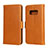 Custodia Portafoglio In Pelle Cover con Supporto T06 per Samsung Galaxy S10e Arancione