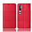 Custodia Portafoglio In Pelle Cover con Supporto T06 per Xiaomi Mi Note 10 Pro Rosso
