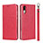 Custodia Portafoglio In Pelle Cover con Supporto T07 per Huawei P20 Rosso